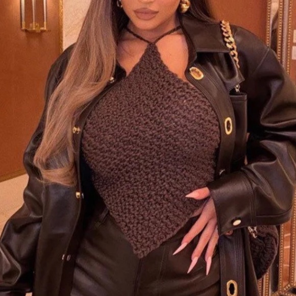 Brown Crochet Halter Top “Kylie Jenner Inspired” - Picture 4 of 6